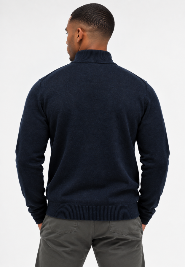 Afbeelding van KN2330V YZ56 Navy - Half Zip - Heren Trui -  Lyle & Scott